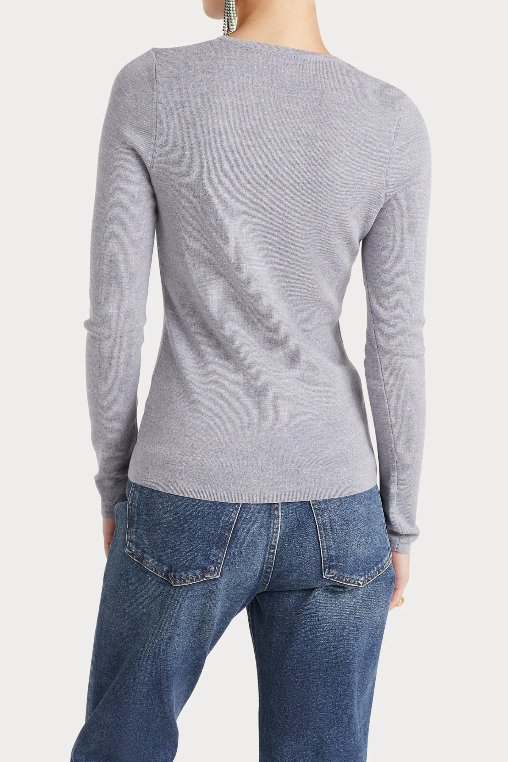 Knitwear-HUSK MERINO CREW - Grey Marle GreyMarle