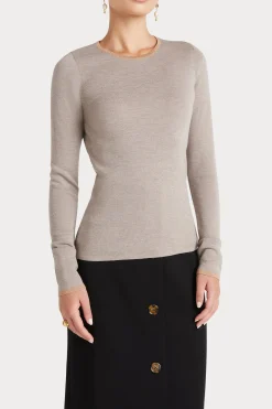 Knitwear-HUSK MERINO CREW - Stone