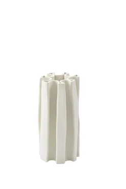 Vases & Planters-HUSK Pleat Vase - Ivory