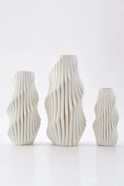 Vases & Planters-HUSK Plume Vase - Ivory