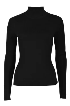 Knitwear-HUSK ROLL NECK - Black