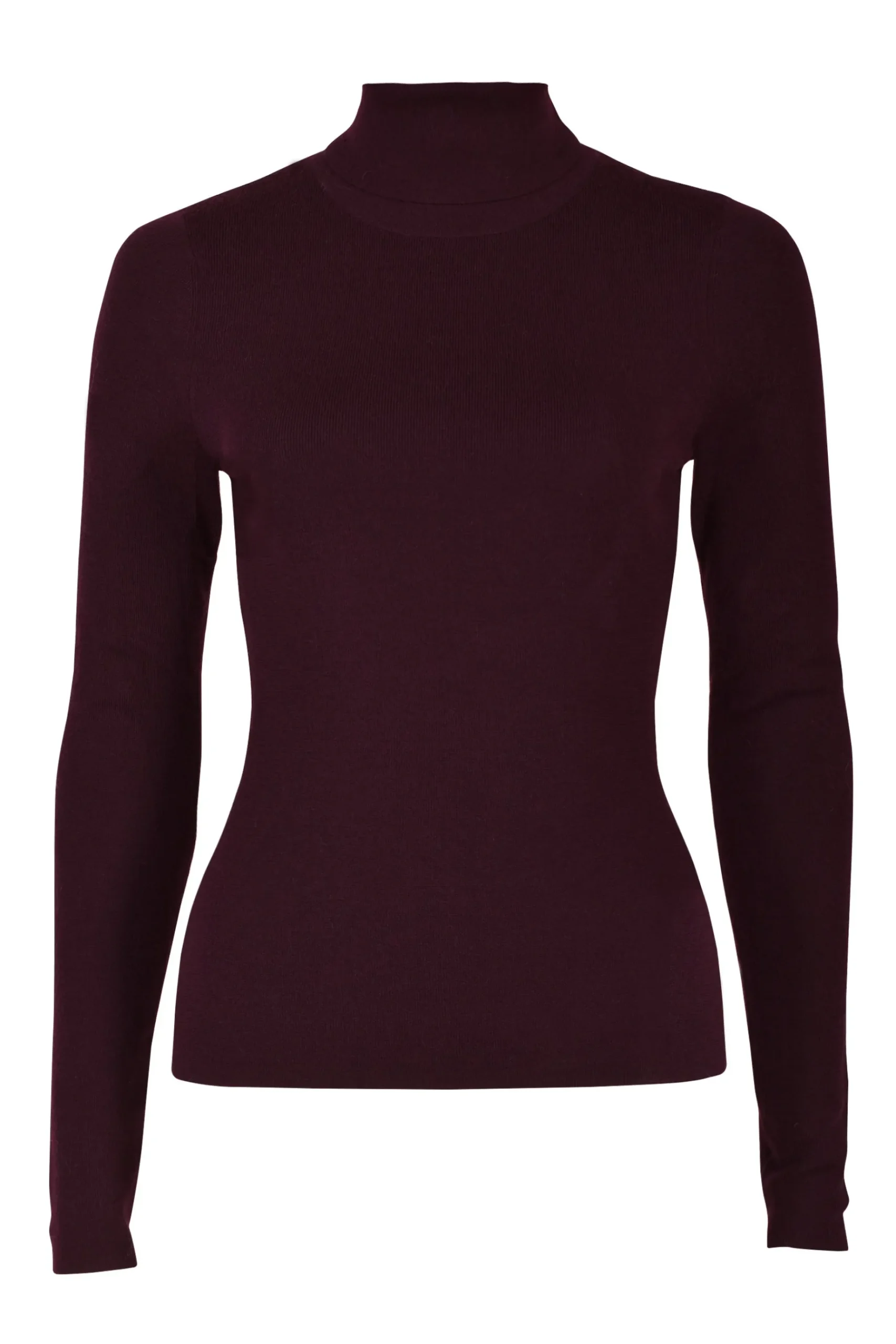 Knitwear-HUSK ROLL NECK - Plum