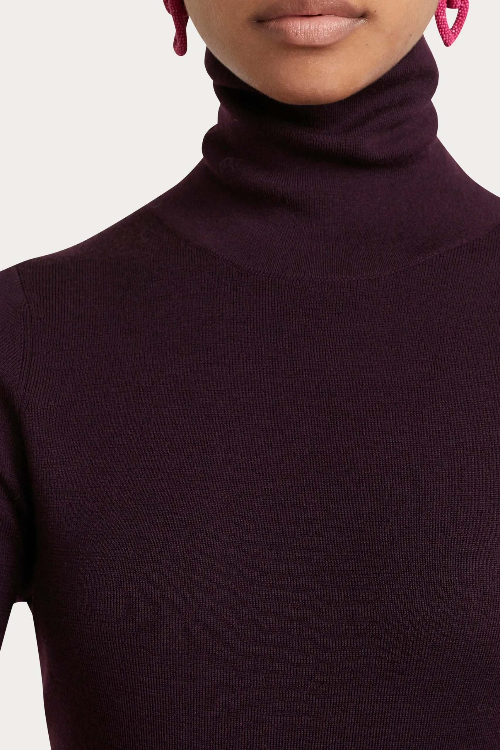 Knitwear-HUSK ROLL NECK - Plum