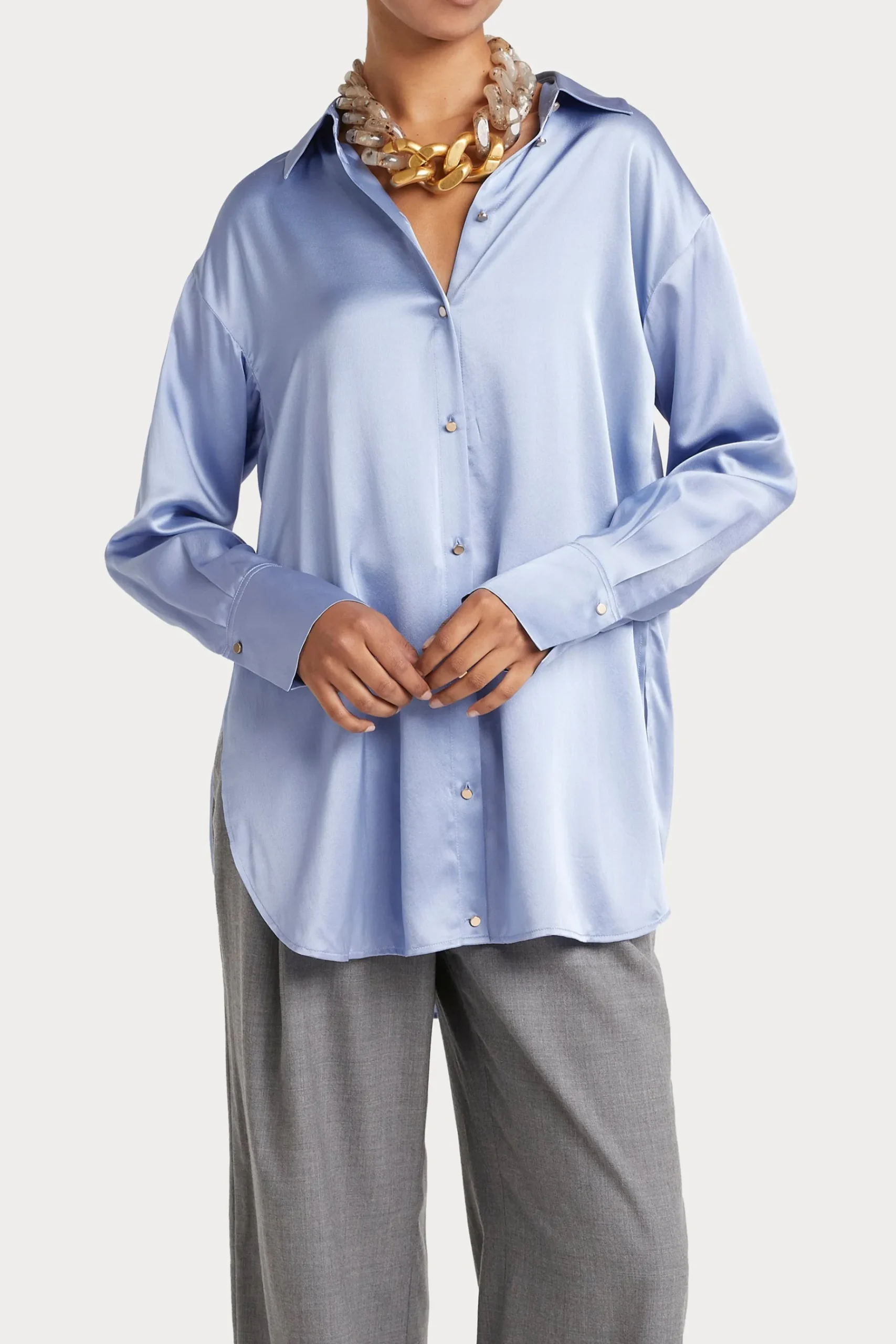 Tops-HUSK Selena shirt - Sky