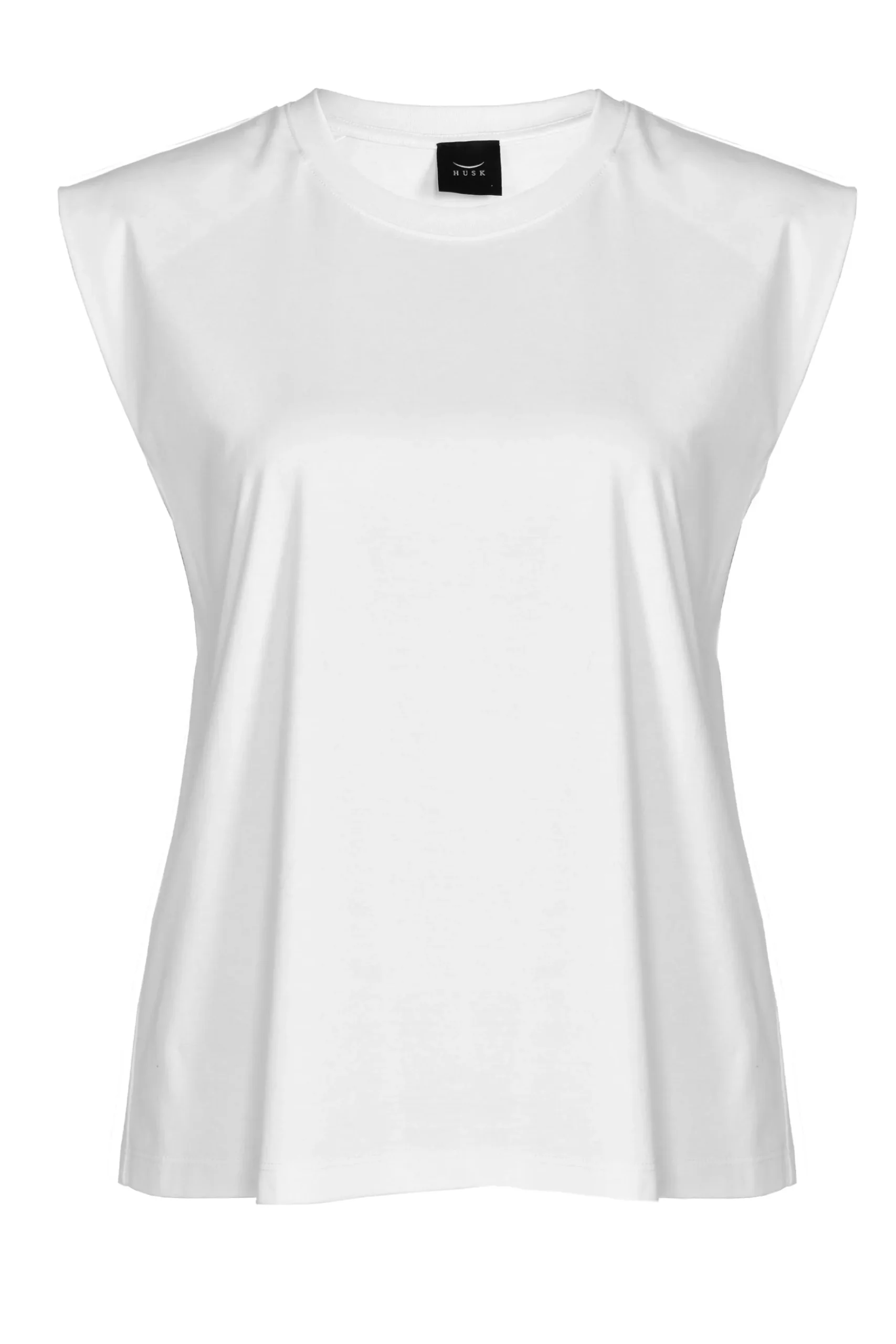 Tops-HUSK TAILORED TANK - White