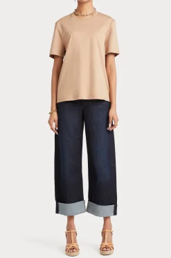 Tees & Tanks-HUSK TAILORED TEE - Mocha