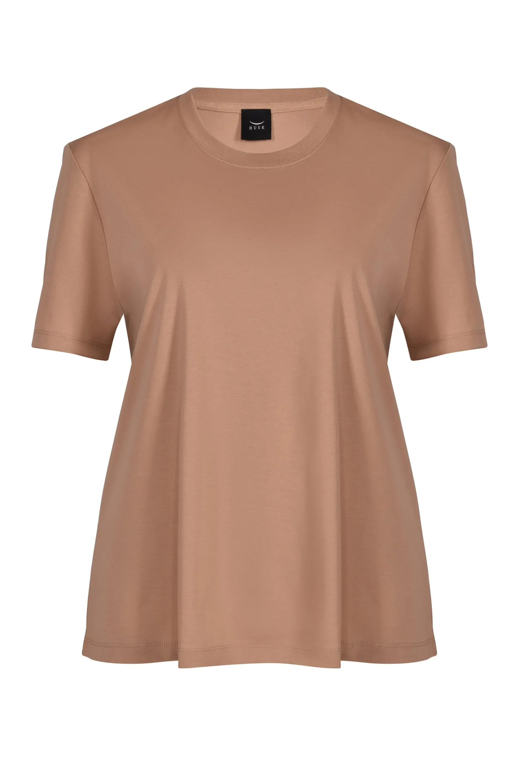 Tops-HUSK TAILORED TEE - Mocha