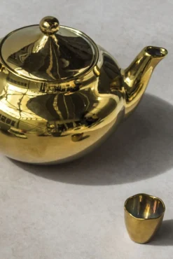 Tableware & Trays-HUSK TEAPOT - Gold