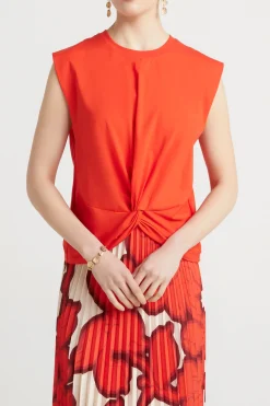 Tees & Tanks-HUSK Twist tank - Red