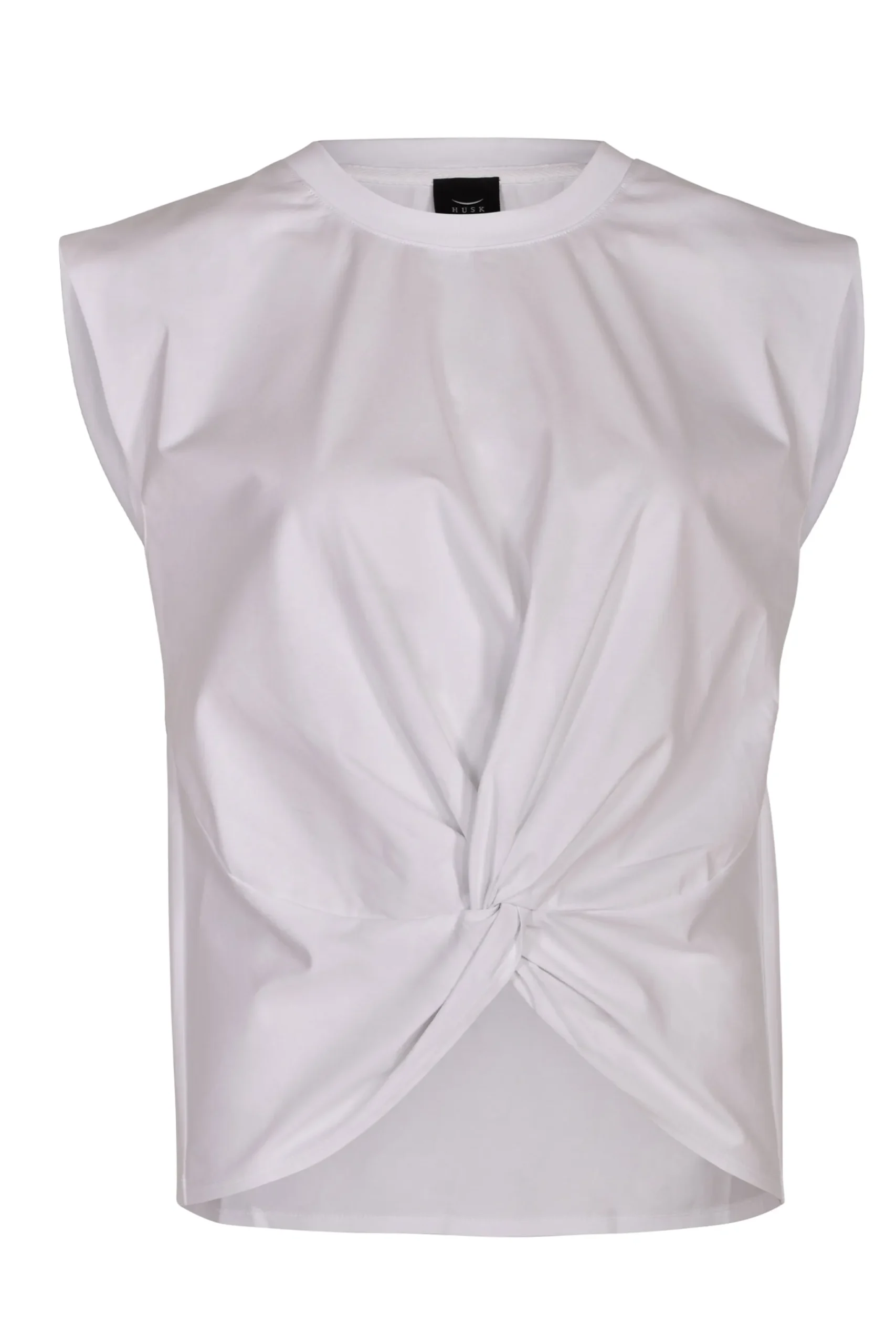 Tops-HUSK Twist tank - White