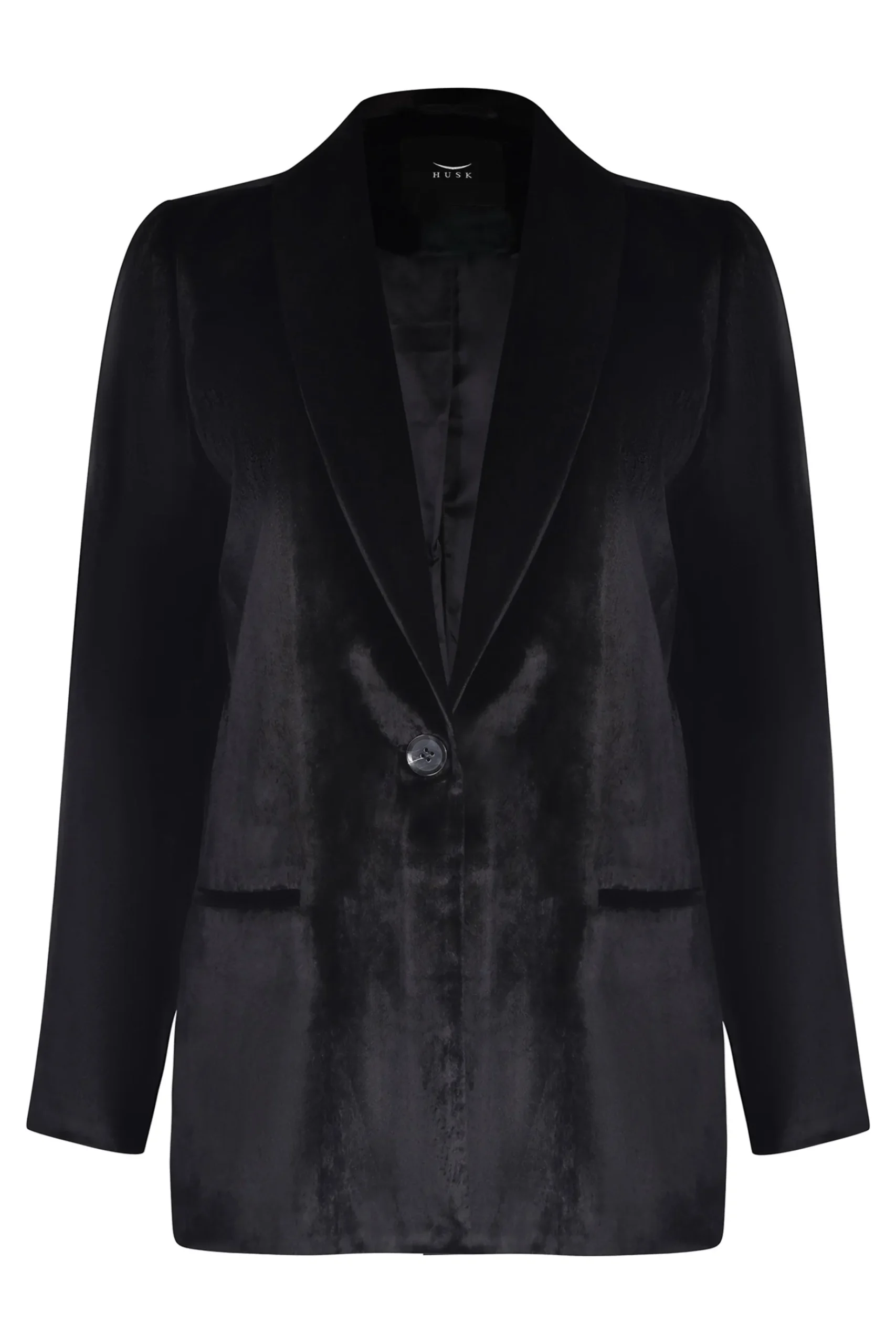 Jackets & Coats-HUSK Velvet Blazer - Black