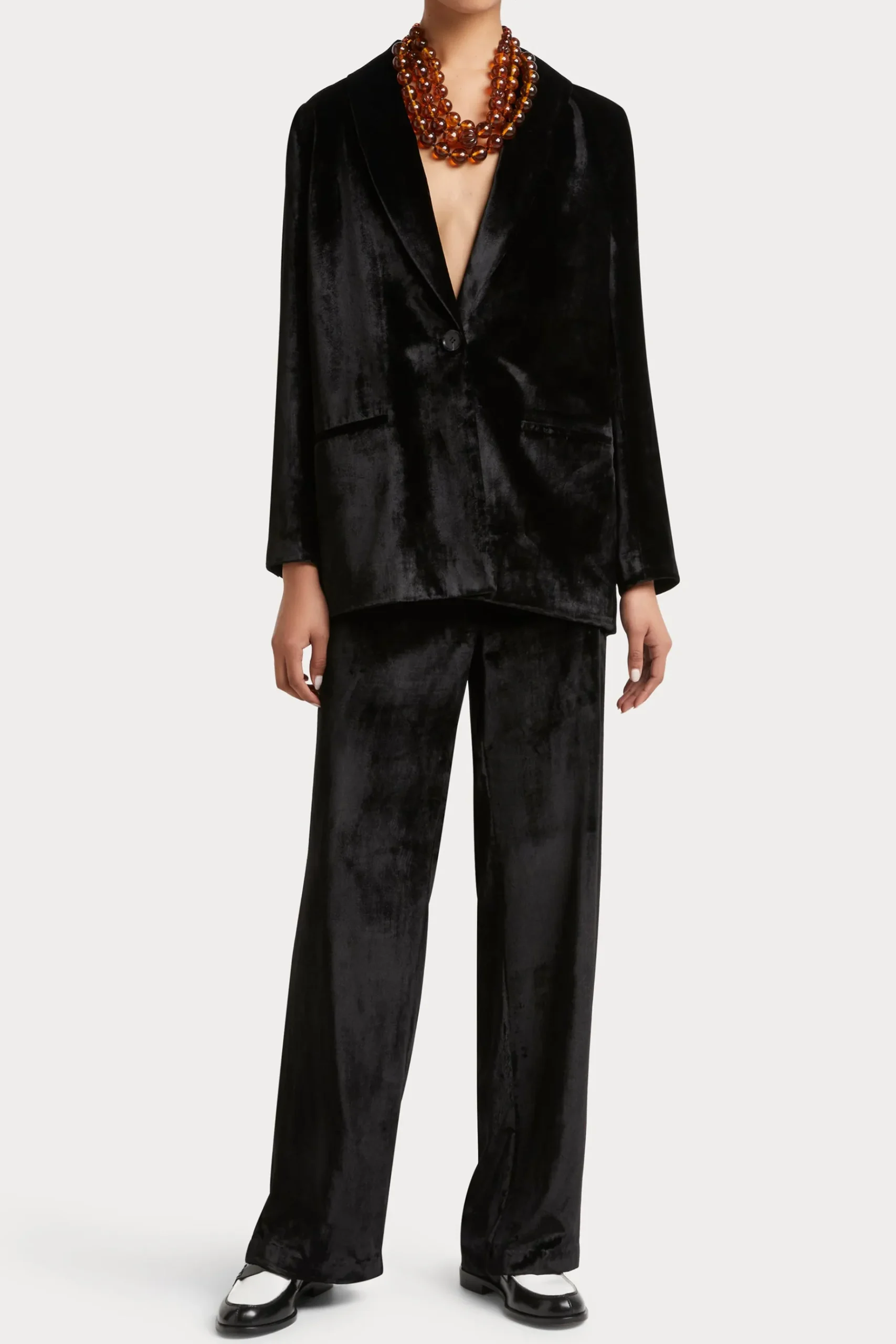 Jackets & Coats-HUSK Velvet Blazer - Black