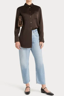 Tops-HUSK VERA SHIRT - Chocolate