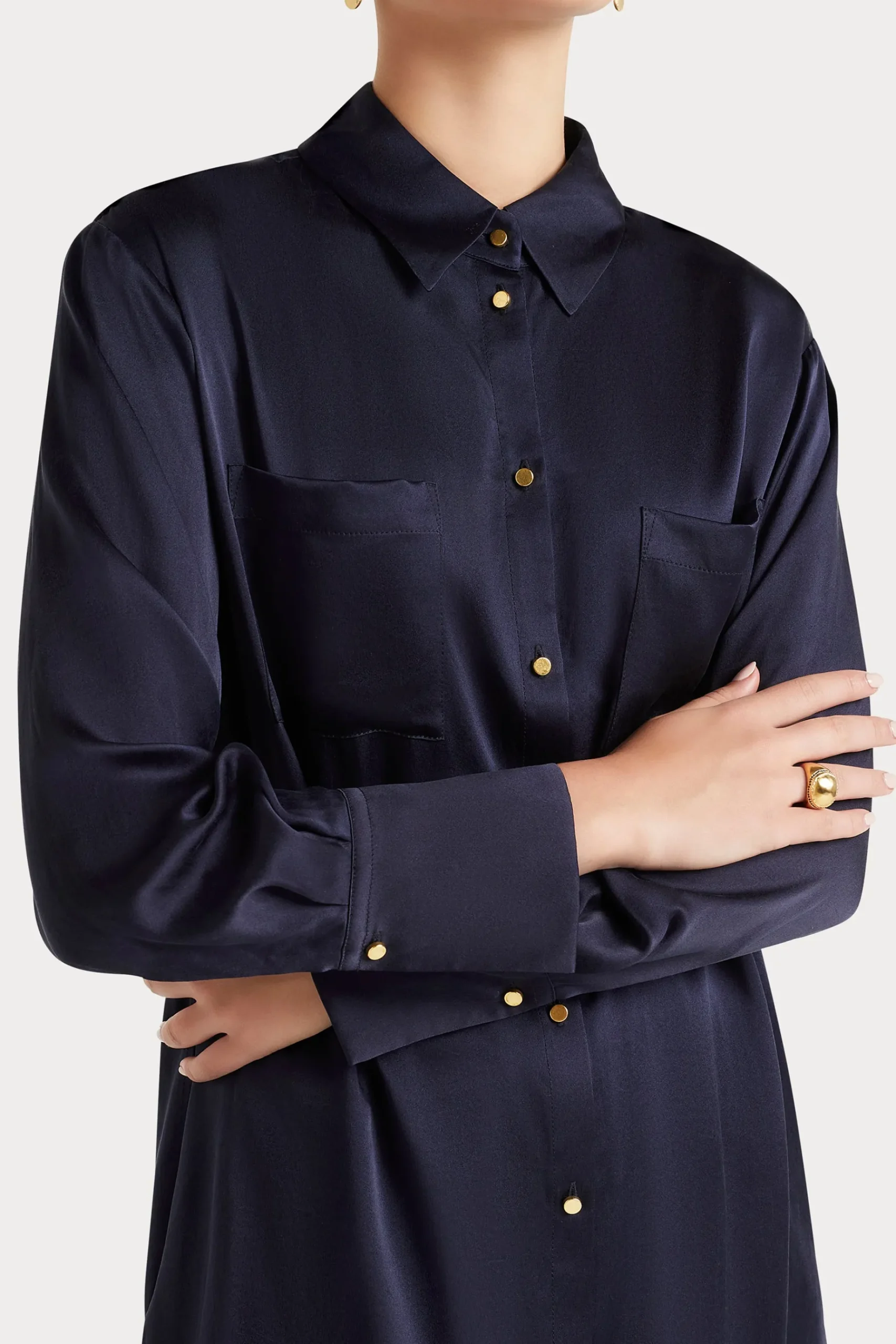Tops-HUSK VERA SHIRT - Navy