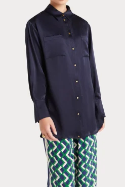 Tops-HUSK VERA SHIRT - Navy