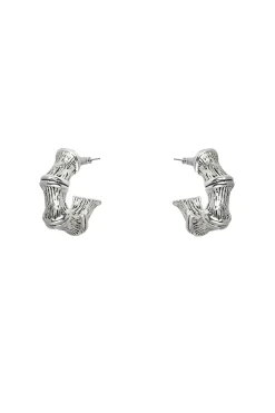Earrings-HUSK Kitte Bambu Earring - Silver