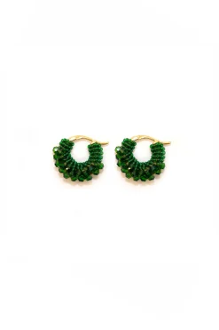 Earrings-HUSK Kroon Classic Hoops - Green