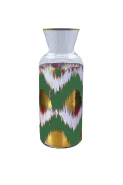 Tableware & Trays-HUSK Les Ottomans Ikat Jug - Green