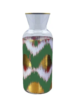 Tableware & Trays-HUSK Les Ottomans Ikat Jug - Green