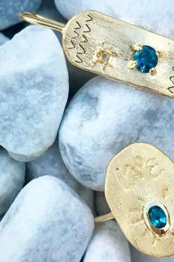 Earrings-HUSK Louise Hendricks Tania Earring - Sapphire
