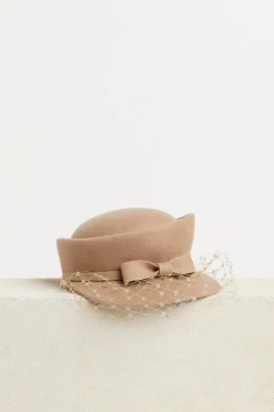 Hats & Headpieces-HUSK Misa Harada Anais Cap - Beige