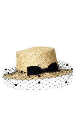 Hats & Headpieces-HUSK Misa Harada Olivia Boater - Natural