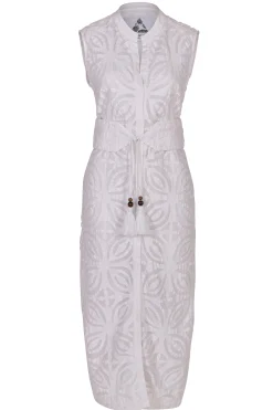 Dresses-HUSK Pearl & Caviar Belted Dress - White