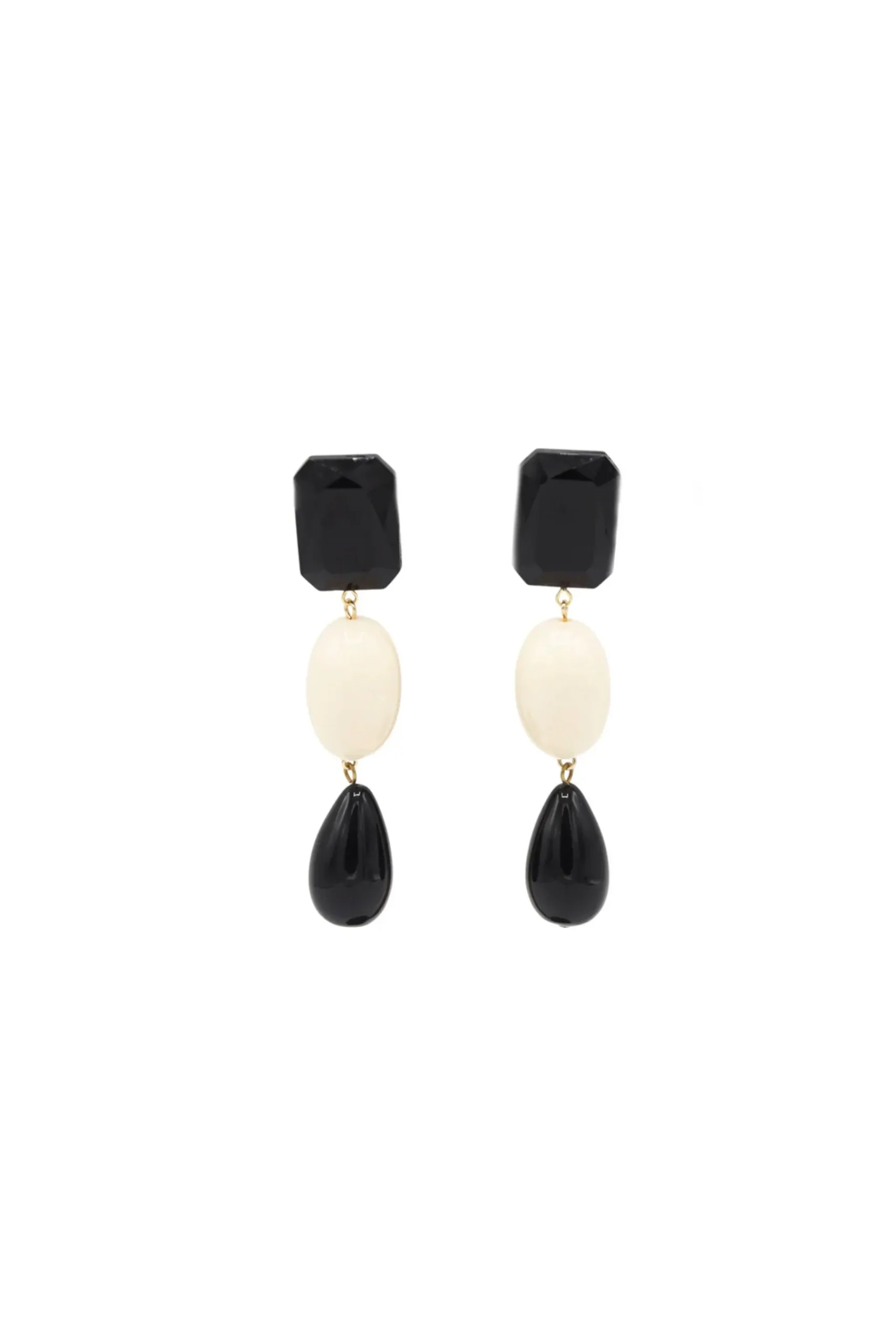 Earrings-HUSK Sita Nevado Ivy Earring - Black & White Black&White