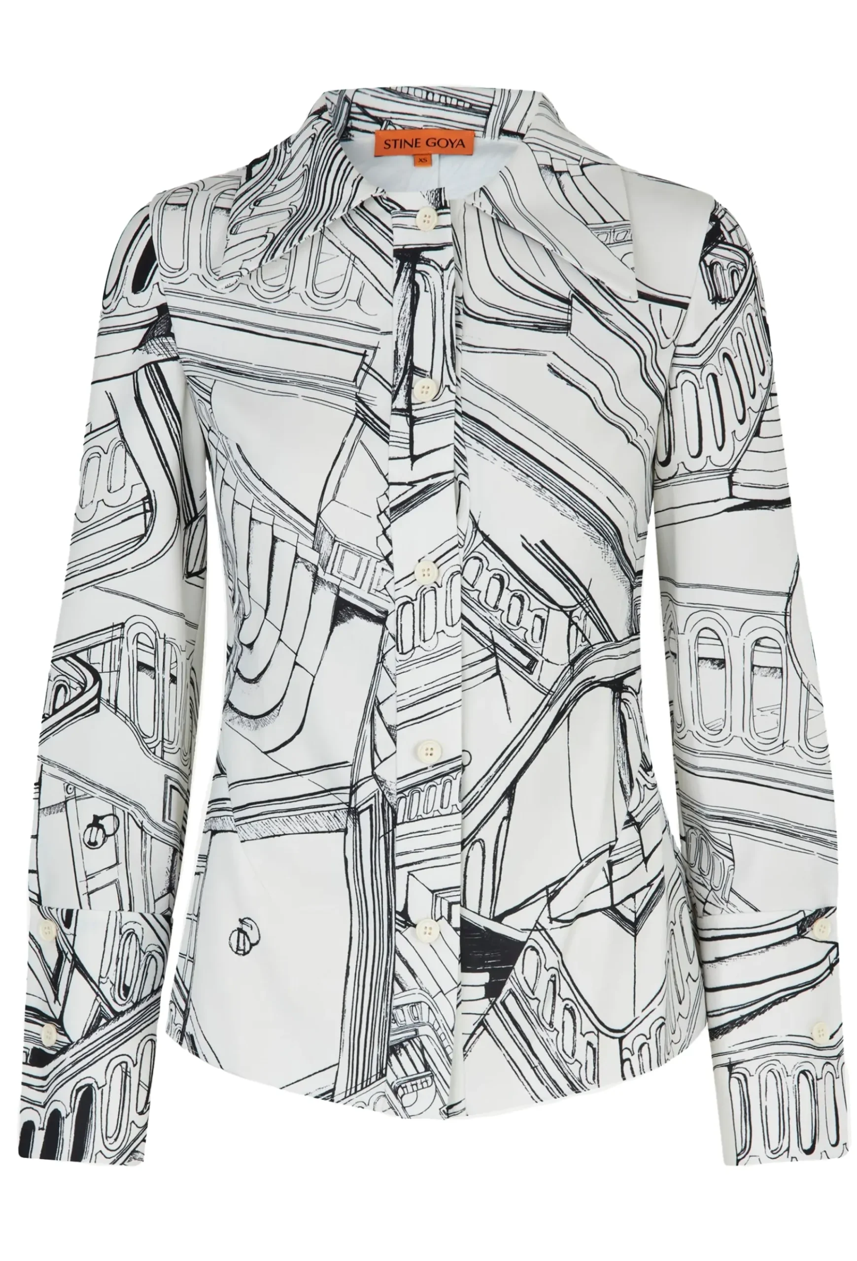 Tops-HUSK Stine Goya Fitted Shirt - Print