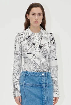 Tops-HUSK Stine Goya Fitted Shirt - Print