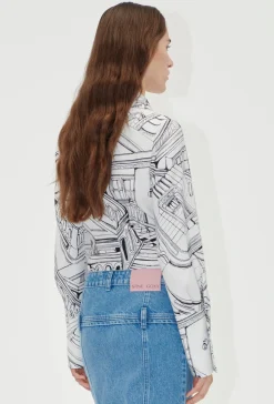 Tops-HUSK Stine Goya Fitted Shirt - Print