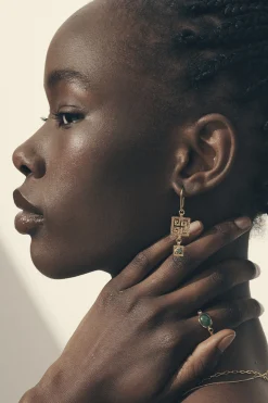 Earrings-HUSK Temple Of The Sun Calise Earring - Gold