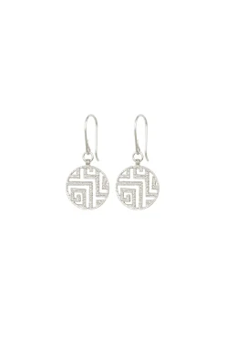 Earrings-HUSK Temple Of The Sun Greca Earring - Silver