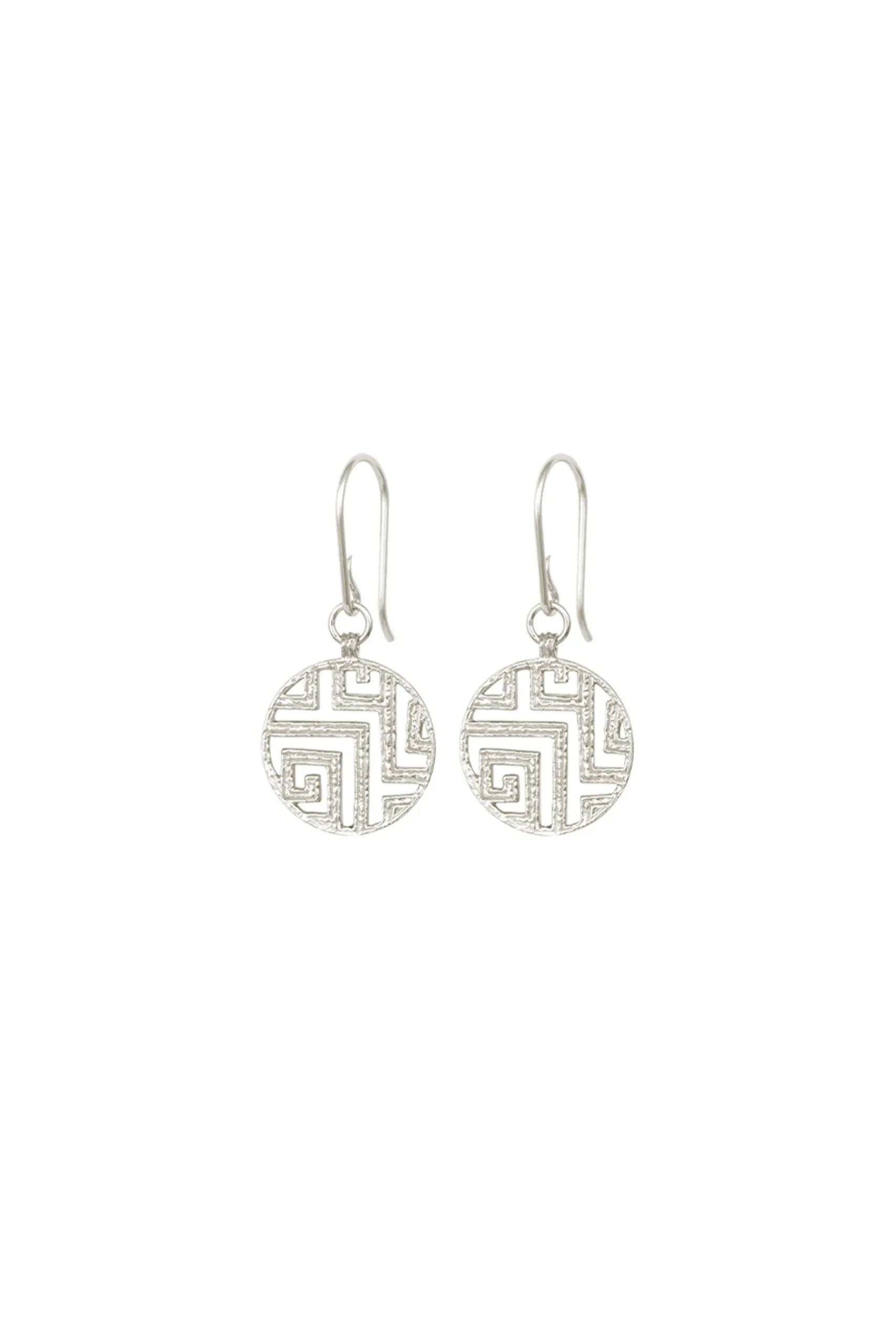 Earrings-HUSK Temple Of The Sun Greca Earring - Silver