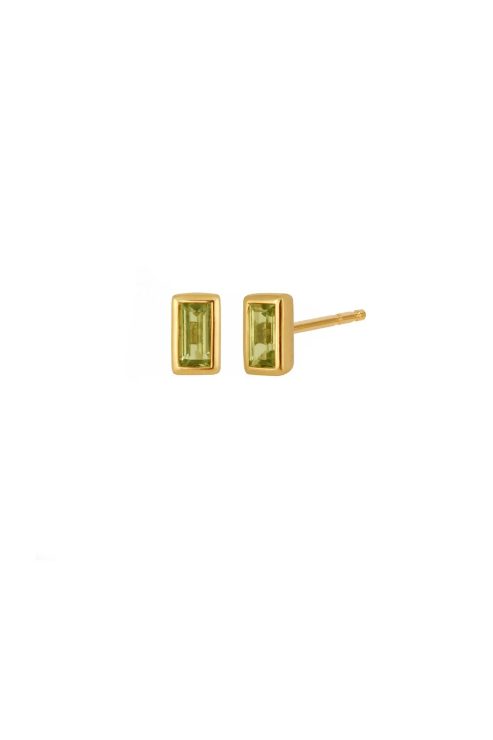 Earrings-HUSK Temple Of The Sun Leda Studs - Peridot