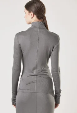 Tops-HUSK Thom Krom Rollneck Top - Ash
