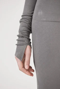 Tops-HUSK Thom Krom Rollneck Top - Ash