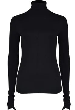 Tops-HUSK Thom Krom Rollneck Top - Black
