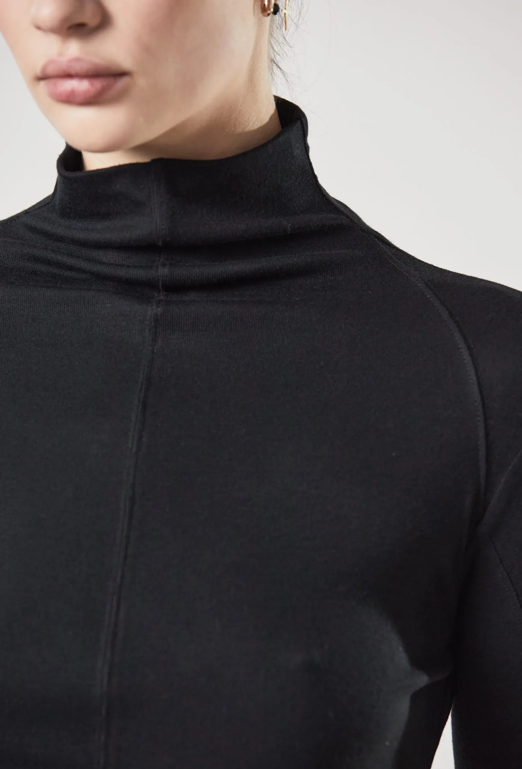 Tops-HUSK Thom Krom Rollneck Top - Black
