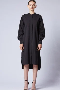 Dresses-HUSK Thom Krom Shirty Dress - Black