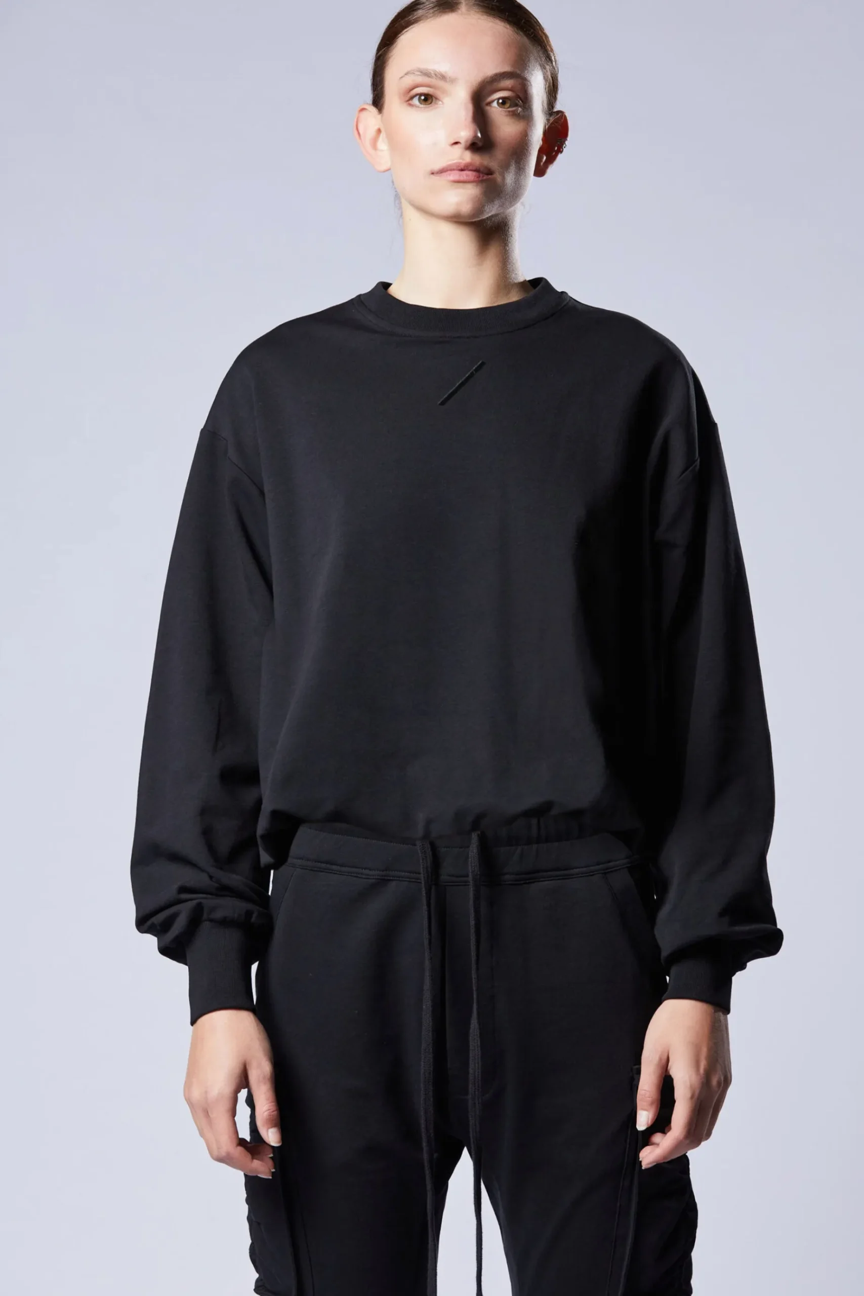 Tops-HUSK Thom Krom Slinky Pullover - Black