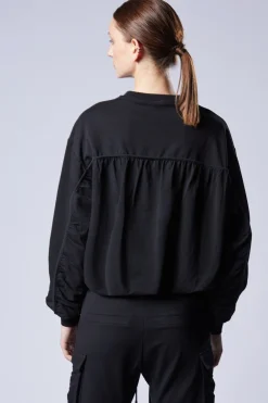 Tops-HUSK Thom Krom Slinky Pullover - Black