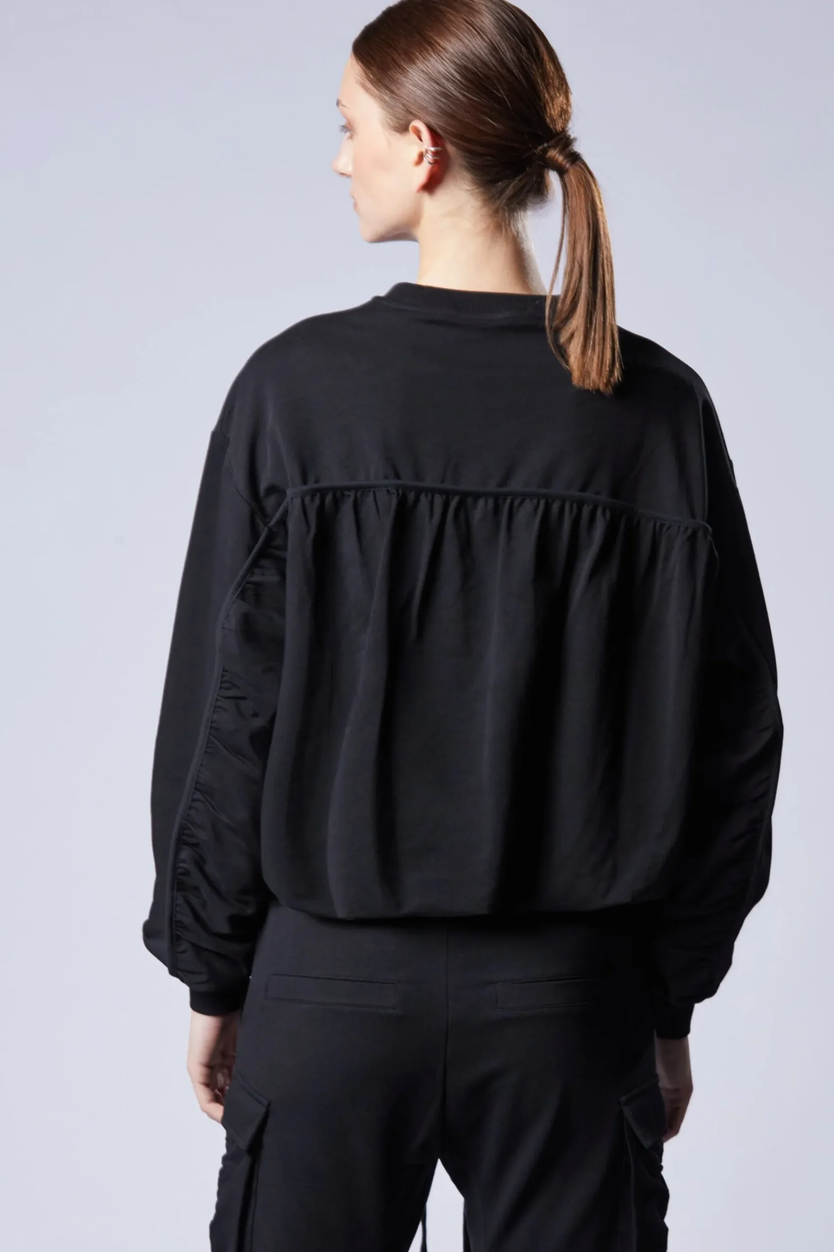 Tops-HUSK Thom Krom Slinky Pullover - Black