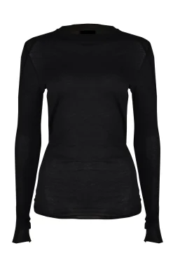 Tops-HUSK Thom Krom Slinky Top - Black
