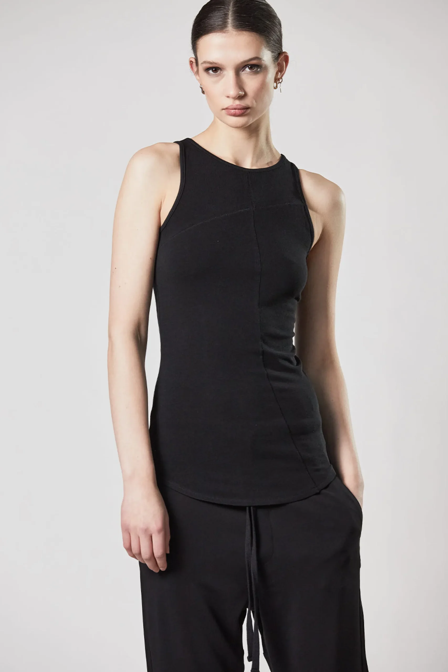 Tops-HUSK Thom Krom Tank Top - Black