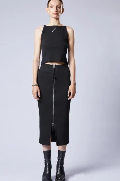 Skirts-HUSK Thom Krom Zippa Skirt - Black